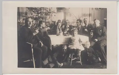 (F9682) Orig. Foto Weihnachten bei Familie Otto Rost 1923, Personen am Tisch, We
