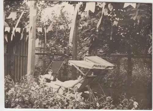 (F9466) Orig. Foto Liegestühle im Garten 1935