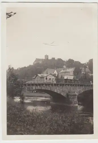 (F9464) Orig. Foto Scharfenstein, Blick über Brücke zur Burg 1931