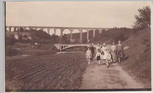 (F9438) Orig. Foto Wandergruppe vor dem Göhrener Viadukt 1929
