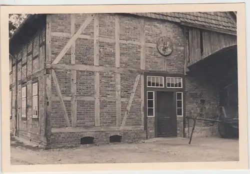(F9359) Orig. Foto Haus in Niedersachsen, Fachwerk mit Klinker, 1930er