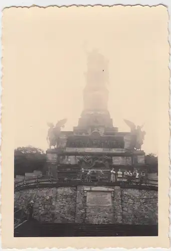 (F9252) Orig. Foto Niederwalddenkmal im Nebel 1936