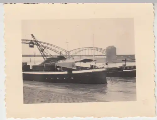 (F9230) Orig. Foto Köln, Schiffsanlegeplatz m. Hohenzollernbrücke 1936