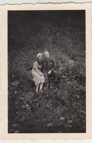 (F9187) Orig. Foto Neuwerk (Rübeland), Personen im Freien, Pfingsten 1936