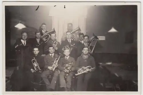 (F9179) Orig. Foto Posaunenchor Meine im Pfarrhaus 1931