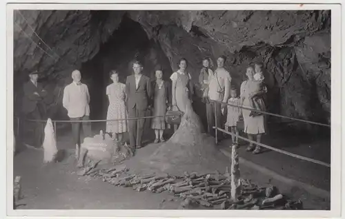 (F9162) Orig. Foto Rübeland, Besucher in der Hermannshöhle 1938