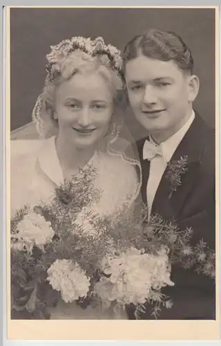 (F9147) Orig. Foto Hochzeitspaar, Braunschweig 1930/40er
