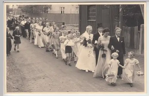 (F9145) Orig. Foto Hochzeit in Braunschweig, Festzug 1930/40er
