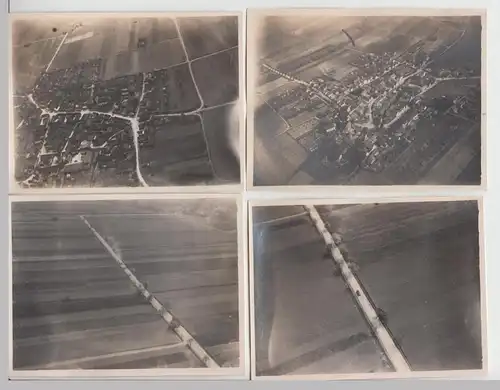 (F8987) 5x Orig. Foto Luftbilder aus einem Ballon - bei Erfurt, 1930er