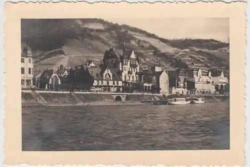 (F8934) Orig. Foto Assmannshausen, Blick vom Rheindampfer, 1930er