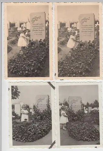 (F8735) 4x Orig. Foto kleines Mädchen am Grab v. Friedel Gogler 1935/36, vermutl