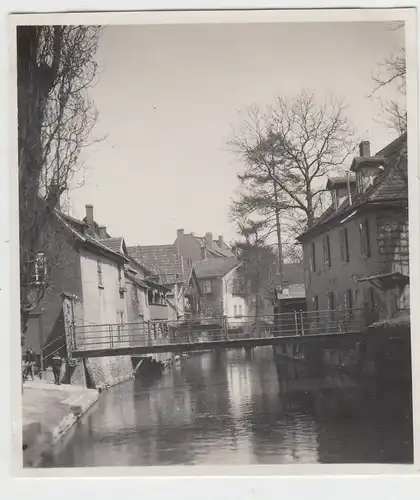 (F8609) Orig. Foto Erfurt, Dämmchen, kleine Brücke 1930er