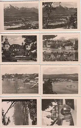 (N649) 9x Orig. Foto aus Mäppchen, Velden am Wörthersee, vor 1945