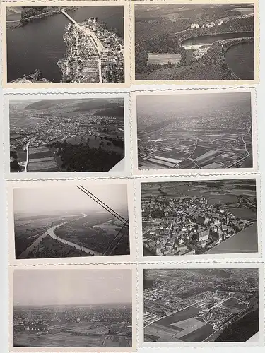 (N642) 11x Orig. Foto, Luftbilder, unbekannte Orte, 1940er