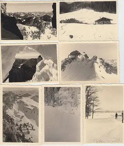 (N637) 10x Orig. Foto, Winterlandschaften, Berge, u.a. Wendelstein, 1940er