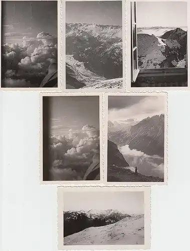 (N624) 15x Orig. Foto, Berglandschaft, Wolkenbilder, Winter, 1940er