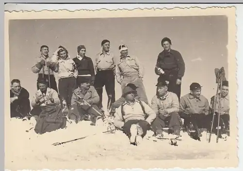 (N386) 4x Orig. Foto, Skiausflug in den Bergen, 1940er