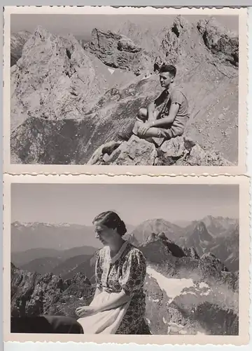 (N366) 16x Orig. Foto, Bergtour, Luftwaffe-Soldat mit Frau, 1940er