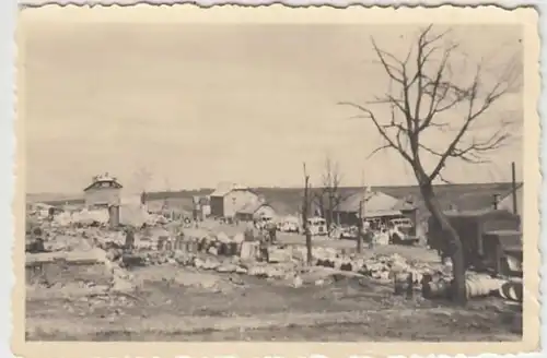 (F838) Orig. Foto zerstörte Häuser, Lkw, 2.WK, 1940er