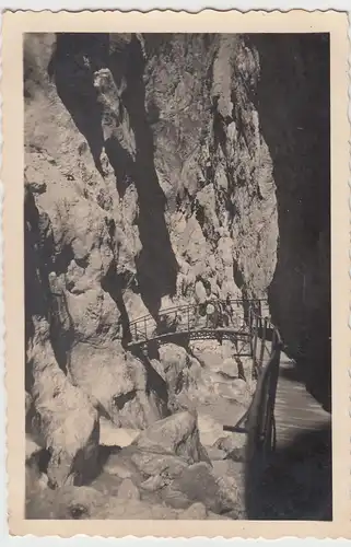 (F8373) Orig. Foto Grainau, Höllentalklamm, Brücke 1934