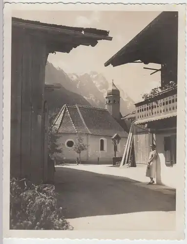 (F8364) Orig. Foto Untergrainau, Blick zur Kirche 1934