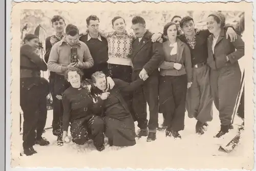 (F8189) Orig. Foto Schermshöhe, Winter-Urlauber 1935