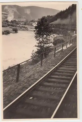 (F8185) Orig. Foto Saaletal, Blick aus dem fahrenden Zug 1935