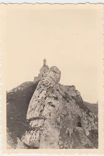 (F8148) Orig. Foto Wendelstein, Gipfel mit Kirche, 1935