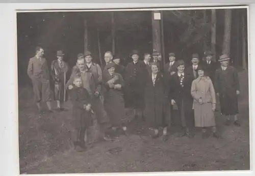 (F8093) Orig. Foto Wandergruppe bei Heroldsberg 1935