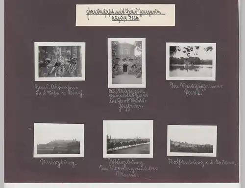 (F8003) Seite aus Fotoalbum m. Orig. Fotos, Frankentour, Veitshöchheim - Würzburg