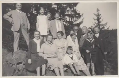 (F7935) Orig. Foto Bad Steben, Wanderer im Höllental 1930