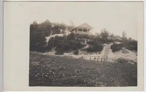 (F7884) Orig. Foto Ferienhütte "Wigwam", unbek. Ort vor 1945