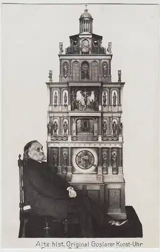 (F7434) Orig. Foto Goslar, alte originale Kunstuhr