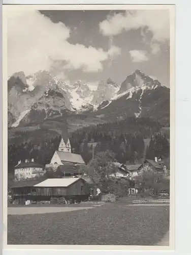 (F7335) Orig. Foto Hallstatt, Kirche und Hoher Dachstein 1940