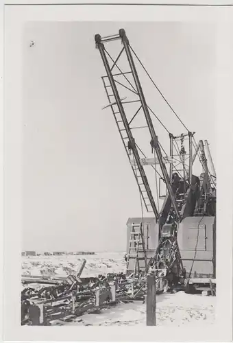 (F7321) Orig. Foto Baustelle der Firma Thosti, Aufbau eines Abraumbaggers 1940