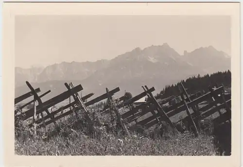 (F7246) Orig. Foto Steinernes Meer, Holzkonstruktion gg. Gebirgskette 1939