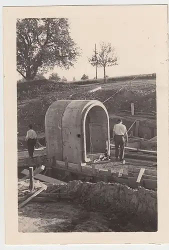 (F7232) Orig. Foto Baustelle der Firma Thosti, Betonelement, Kanal-Teil 1939