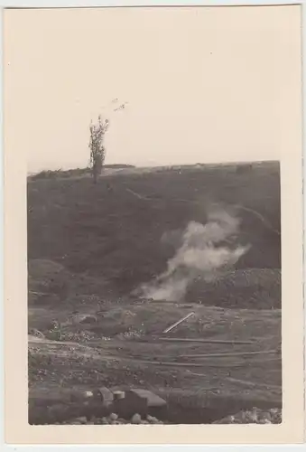 (F7231) Orig. Foto Baustelle der Firma Thosti, Baugrube, Sprengung?, 1939
