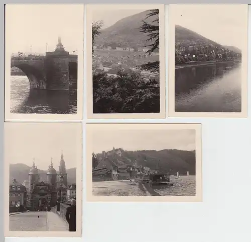 (F7210) 8x Orig. Foto Heidelberg, verschiedene Ansichten, Brücke, Stauwehr u.a.