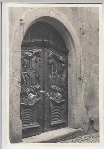 (F7163) Orig. Foto Rothenburg o.d. Tauber, verziertes Tor an einem Haus, 1939