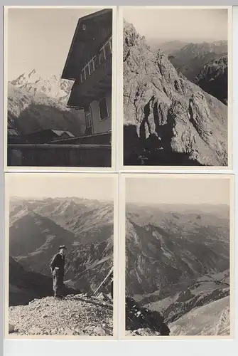 (F7136) 4x Orig. Foto Ausfahrt Einödsbach, Rappenseehütte, Hohes Licht, Bollark