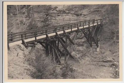 (F6993) Orig. Foto kleine Holzbrücke, Ausfahrt Pottenstein / Gößweinstein 1938