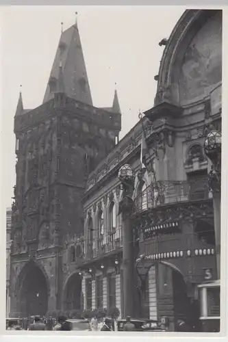 (F6768) Orig. Foto Prag, Praha, Pulverturm u. Gemeindehaus 1936