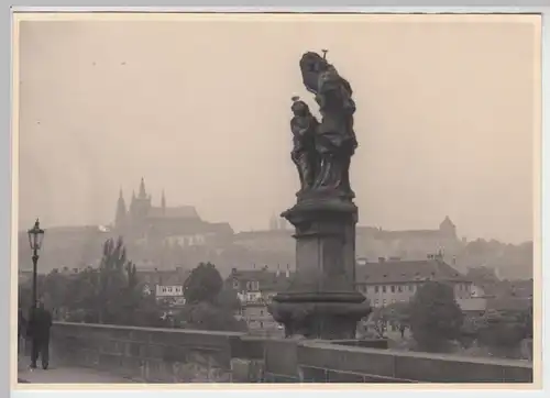 (F6766) Orig. Foto Prag, Praha, Blick v.d. Karlsbrücke a.d. Hradschin 1936