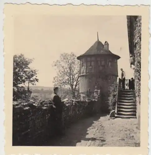 (F673) 3x Orig. Foto Burg, Blick von Burg, Thüringen?, 1940er - 50er