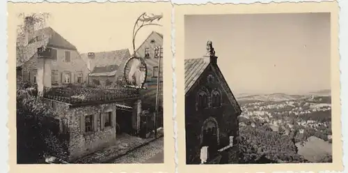 (F673) 3x Orig. Foto Burg, Blick von Burg, Thüringen?, 1940er - 50er