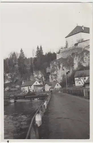 (F6722) Orig. Foto Bamberg oder Umgebung, Gebäude auf Felsen, 1936