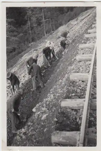 (F6655) Orig. Foto Baustelle, Arbeiten am Hang, Feldbahngleis 1935