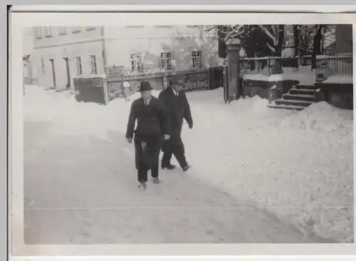 (F6651) Orig. Foto Männer im Winter, Ort zw. Bad Berneck u. Wilsberg 1935