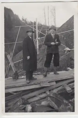 (F6644) Orig. Foto Männer auf der Baustelle, Bau einer Störbrücke, 1935